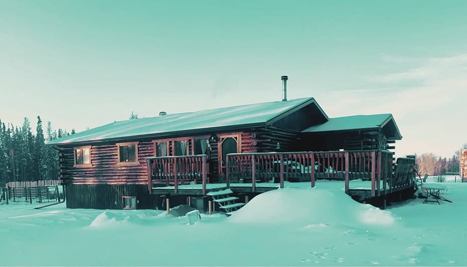 Log cabin in the woods