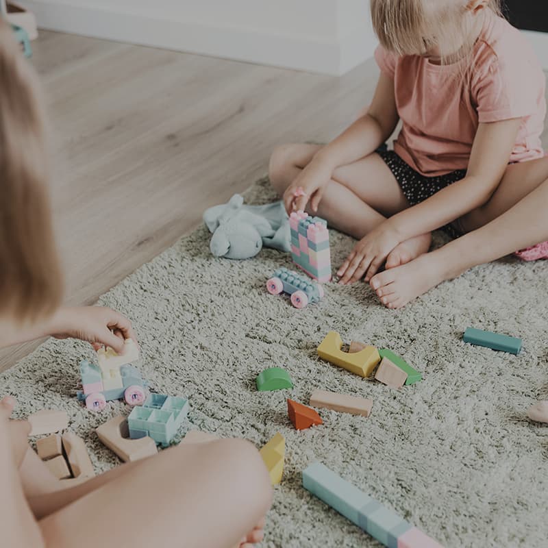 Child playing with toys